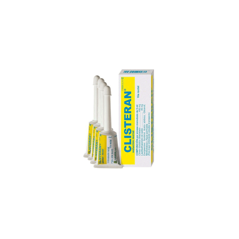 CLISTERAN 450 mg/ml + 45 mg/ml SOLUCION RECTAL 4 ENEMAS 5 ml