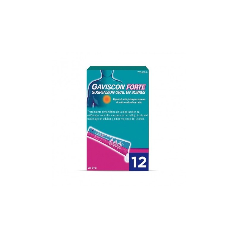 GAVISCON FORTE 12 SOBRES SUSPENSION ORAL 10 ml