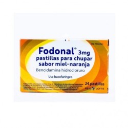 FODONAL 3 mg 24 PASTILLAS PARA CHUPAR (SABOR MIEL Y NARANJA)