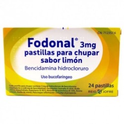 FODONAL 3 mg 24 PASTILLAS PARA CHUPAR (SABOR LIMON)