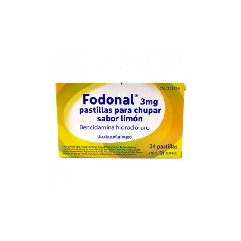 FODONAL 3 mg 24 PASTILLAS PARA CHUPAR (SABOR LIMON)