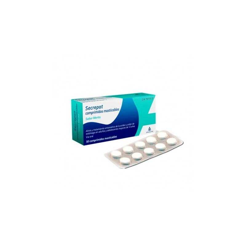 SECREPAT 50 COMPRIMIDOS MASTICABLES (SABOR MENTA)
