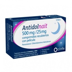 Antidolnait 500mg / 25mg Comprimidos Recubiertos Con Pelicula, 10 Comprimidos