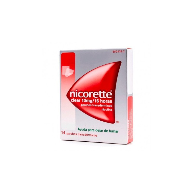 NICORETTE CLEAR 10 mg/16 h 14 PARCHES TRANSDERMICOS 15,75 mg (BOLSA PAPEL/PET/CICLOOLEFINA)