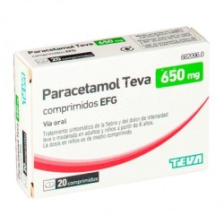 PARACETAMOL TEVA-RIMAFAR EFG 650 mg 20 COMPRIMIDOS