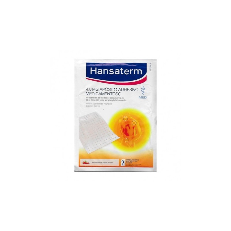 HANSATERM 4,8 mg 2 APOSITOS ADHESIVOS MEDICAMENTOSOS 12 x 18 cm