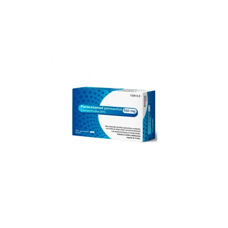 PARACETAMOL PENSAVITAL EFG 650 mg 20 COMPRIMIDOS