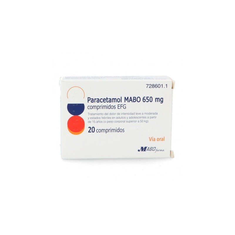 PARACETAMOL MABO EFG 650 mg 20 COMPRIMIDOS