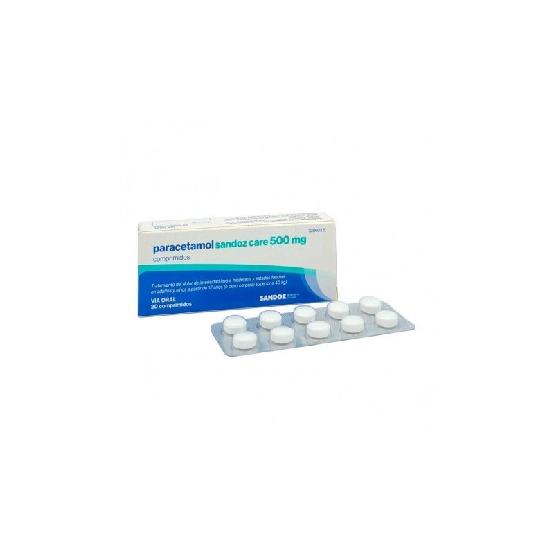 PARACETAMOL SANDOZ CARE EFG 500 mg 20 COMPRIMIDOS