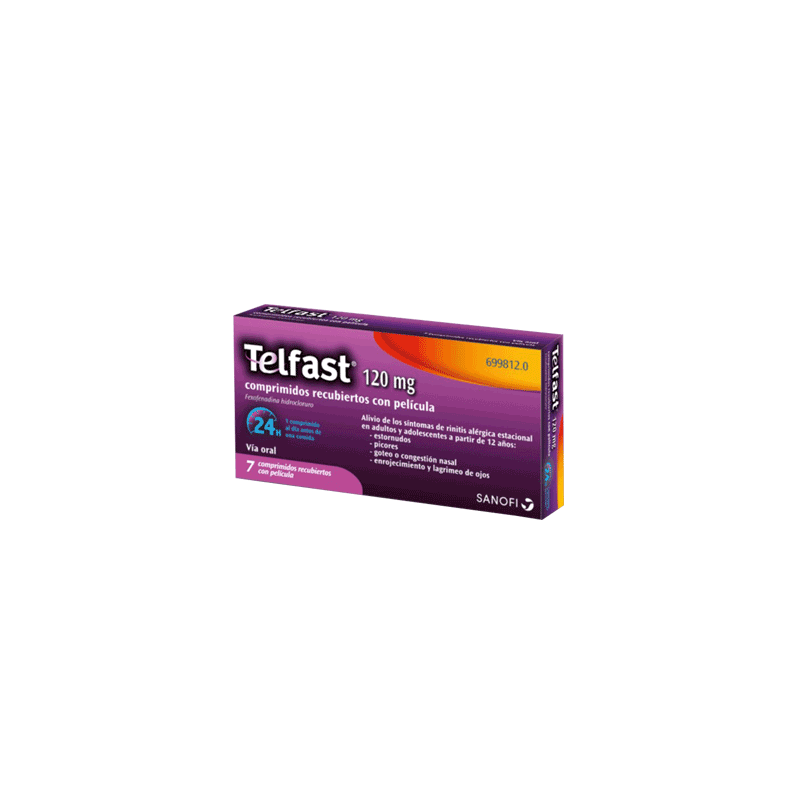 TELFAST 120 mg 7 COMPRIMIDOS RECUBIERTOS