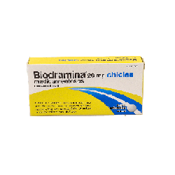 BIODRAMINA 20 mg 6 CHICLES MEDICAMENTOSOS