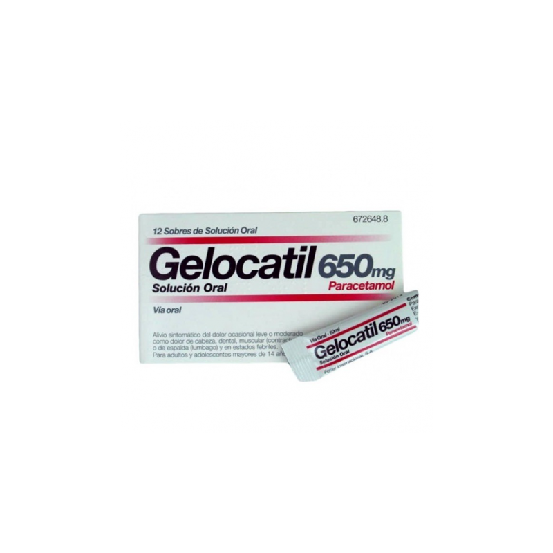 GELOCATIL 650 mg 12 SOBRES SOLUCION ORAL