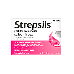 STREPSILS 24 PASTILLAS PARA CHUPAR (SABOR FRESA)