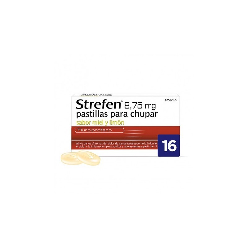 STREFEN 8,75 mg 16 PASTILLAS PARA CHUPAR (SABOR MIEL Y LIMON)