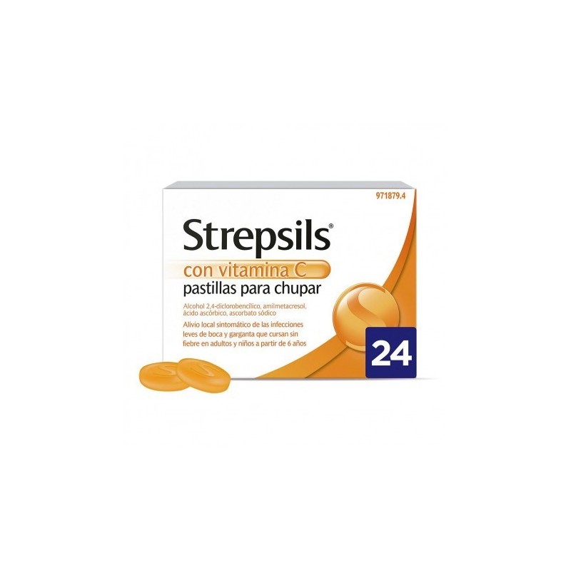 STREPSILS CON VITAMINA C 24 PASTILLAS PARA CHUPAR