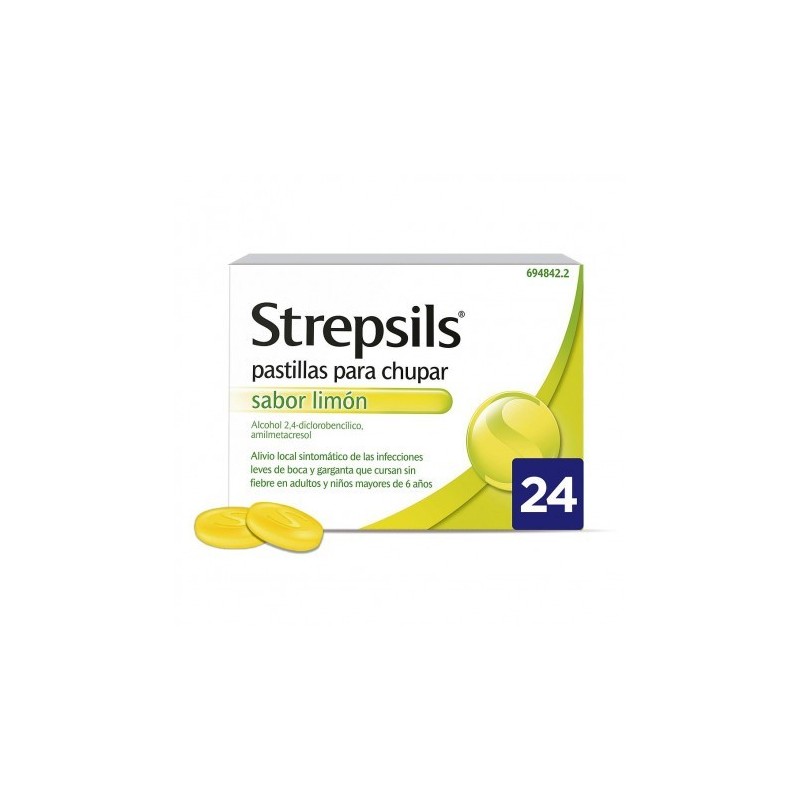 STREPSILS 24 PASTILLAS PARA CHUPAR (SABOR LIMON)