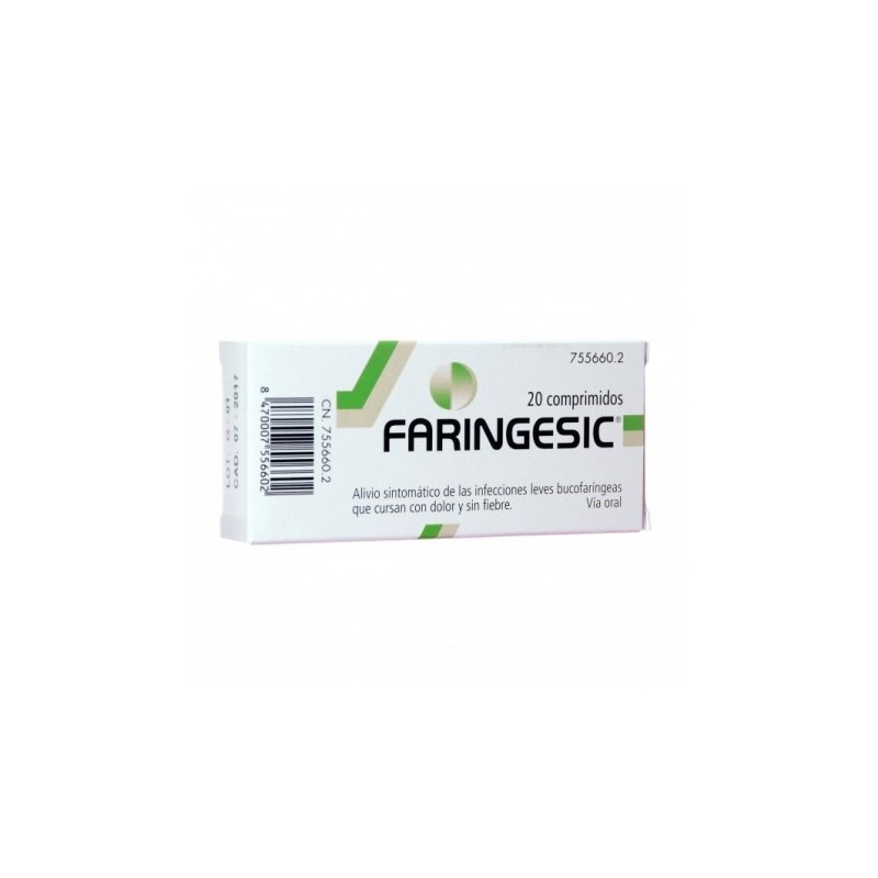 FARINGESIC 5 mg/5 mg 20 COMPRIMIDOS PARA CHUPAR (SABOR MENTA)