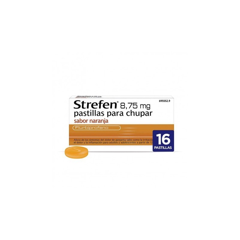 STREFEN 8,75 mg 16 PASTILLAS PARA CHUPAR (SABOR NARANJA)