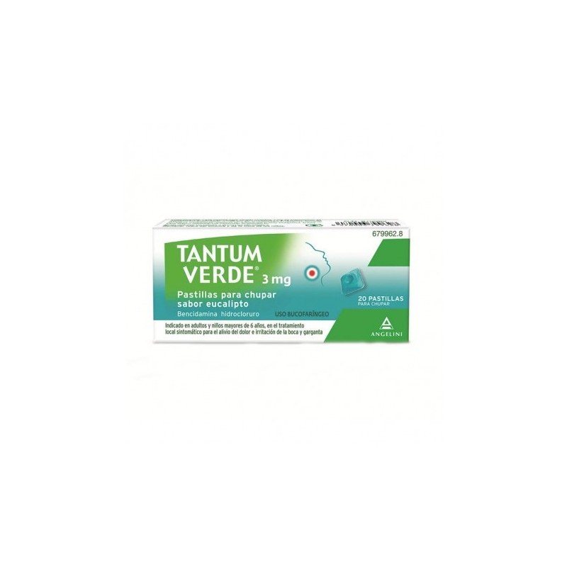 TANTUM VERDE 3 mg 20 PASTILLAS PARA CHUPAR (SABOR EUCALIPTO)