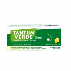 TANTUM VERDE 3 mg 20 PASTILLAS PARA CHUPAR (SABOR MENTA)