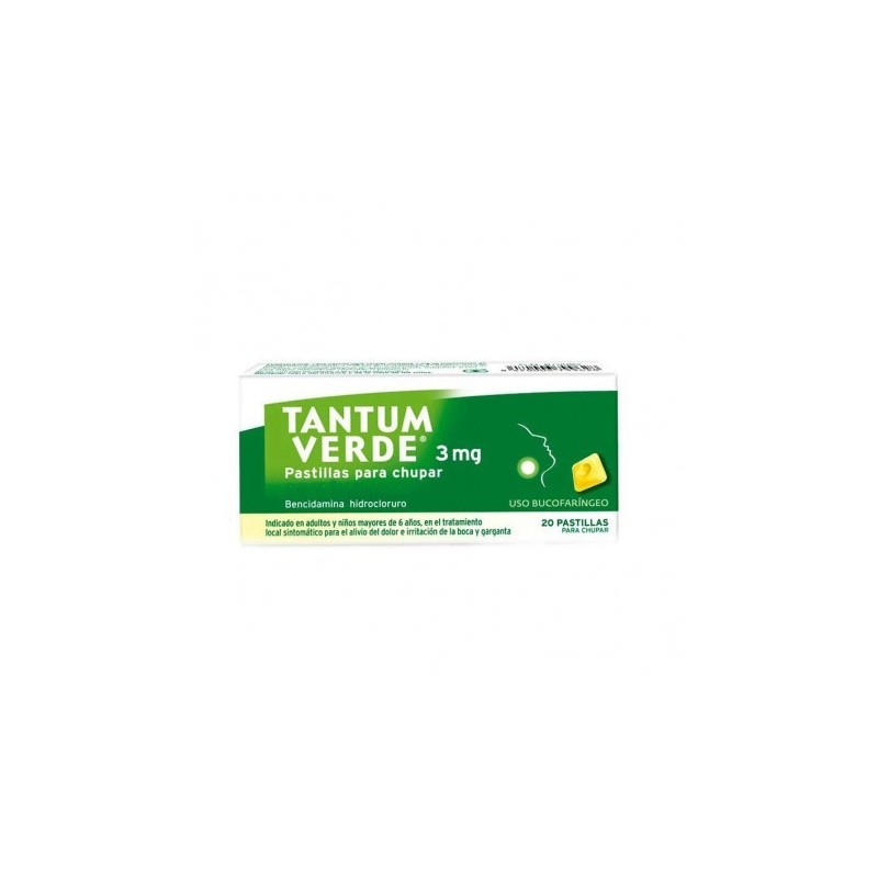TANTUM VERDE 3 mg 20 PASTILLAS PARA CHUPAR (SABOR MENTA)