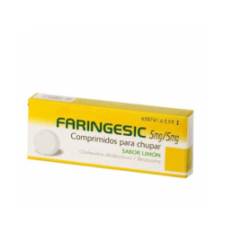 FARINGESIC 5 mg/5 mg 20 COMPRIMIDOS PARA CHUPAR (SABOR LIMON)