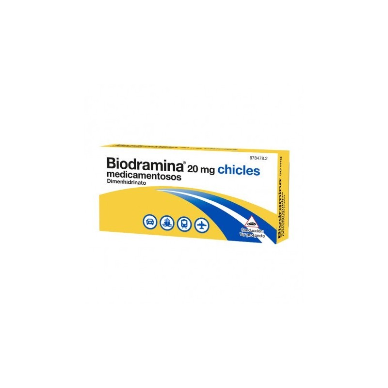 BIODRAMINA 20 mg 6 CHICLES MEDICAMENTOSOS