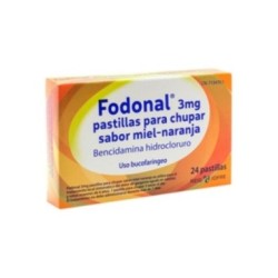 FODONAL 3 mg 24 PASTILLAS PARA CHUPAR (SABOR MIEL Y NARANJA)