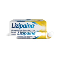 LIZIPAINA CLORHEXIDINA/BENZOCAINA 5 mg/2,5 mg 20 COMPRIMIDOS PARA CHUPAR (TUBO)