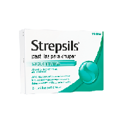 STREPSILS 24 PASTILLAS PARA CHUPAR (SABOR MENTA)
