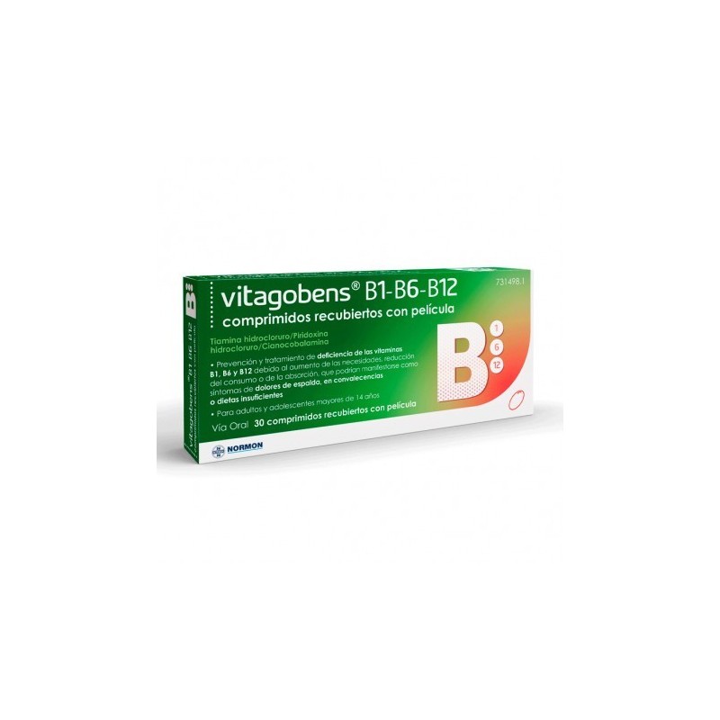 VITAGOBENS B1 B6 B12 30 COMPRIMIDOS RECUBIERTOS