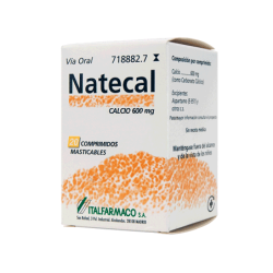 NATECAL CALCIO 600MG 20 COMPRIMIDOS MASTICABLES