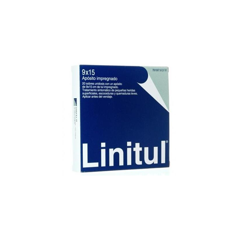 LINITUL CICATRIZANTE 20 APOSITOS IMPREGNADOS 9 x 15 cm