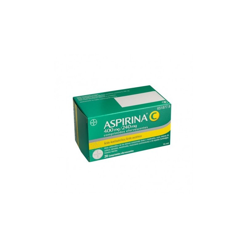 ASPIRINA C 400 mg/240 mg 20 COMPRIMIDOS EFERVESCENTES
