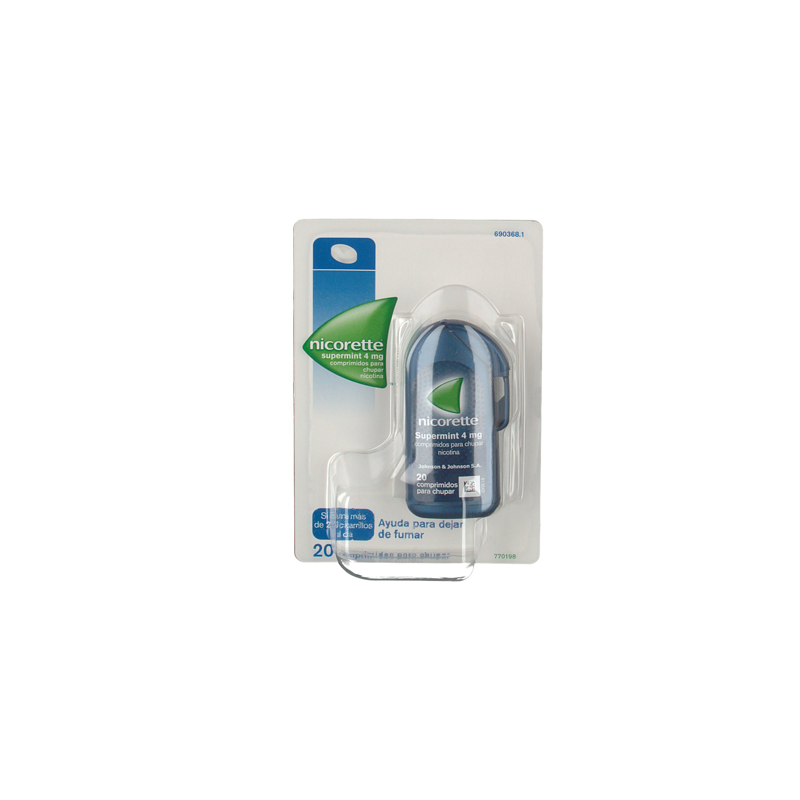 NICORETTE SUPERMINT EFG 4 mg 20 COMPRIMIDOS PARA CHUPAR