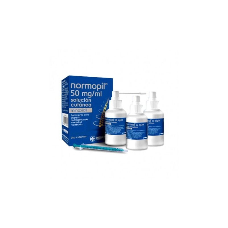 NORMOPIL 50 mg/ml 3 FRASCOS SOLUCION CUTANEA 90 ml