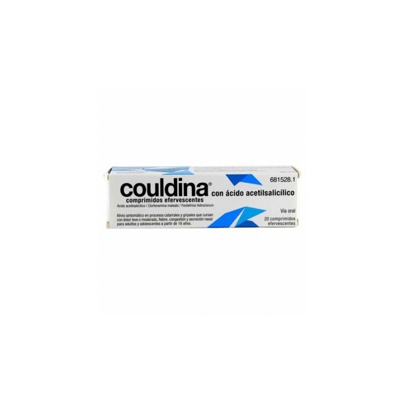 COULDINA CON ACIDO ACETILSALICILICO 500 mg/2 mg/7,5 mg 20 COMPRIMIDOS EFERVESCENTES