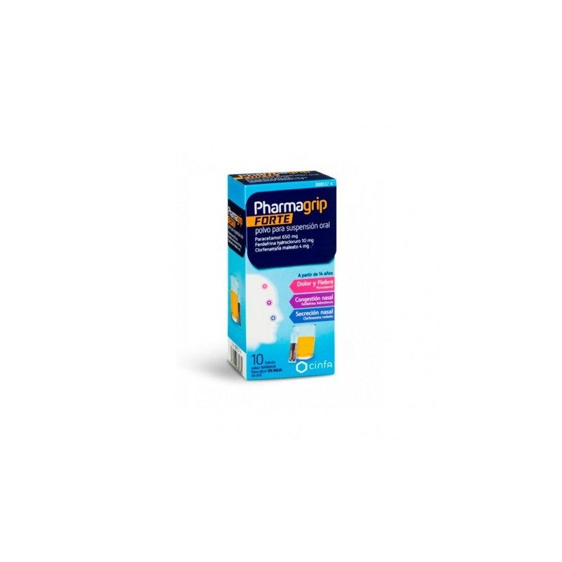 PHARMAGRIP FORTE CONGESTION Y SECRECION NASAL 10 SOBRES POLVO PARA SUSPENSION ORAL