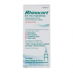 RHINOCORT 64 microgramos/PULVERIZACION SUSPENSION PARA PULVERIZACION NASAL 1 ENVASE 120 DOSIS