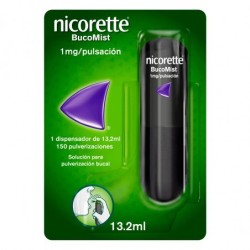 NICORETTE BUCOMIST 1 mg/PULSACION SOLUCION PARA PULVERIZACION BUCAL 1 ENVASE 13,2 ml (150 DOSIS)