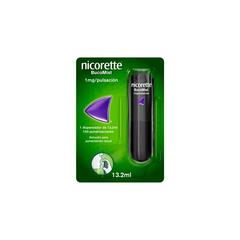 NICORETTE BUCOMIST 1 mg/PULSACION SOLUCION PARA PULVERIZACION BUCAL 1 ENVASE 13,2 ml (150 DOSIS)