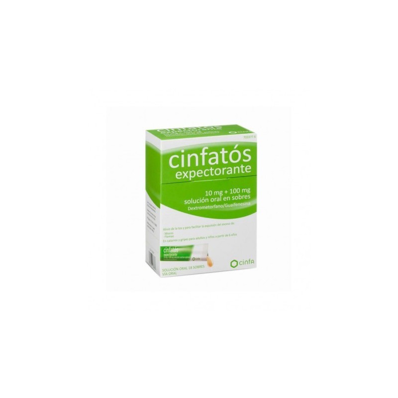 CINFATOS EXPECTORANTE 10 mg/100 mg 18 SOBRES SOLUCION ORAL
