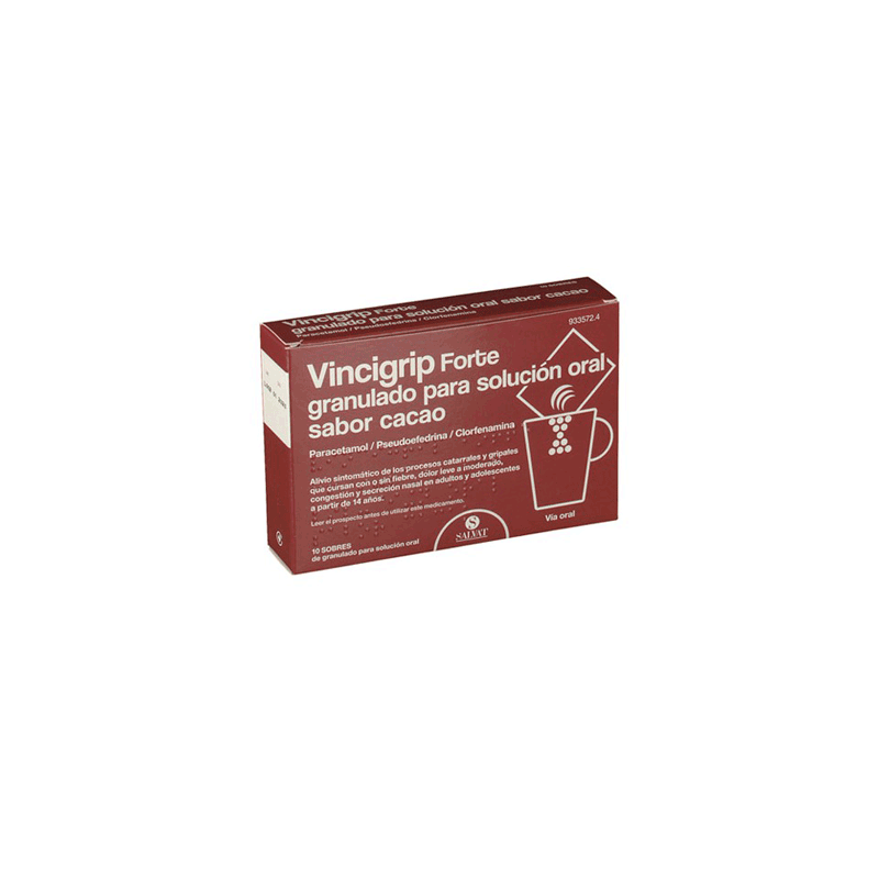 VINCIGRIP FORTE 10 SOBRES GRANULADO PARA SOLUCION ORAL (SABOR CACAO)