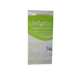 CINFATOS EXPECTORANTE 2 mg/ml + 20 mg/ml SOLUCION ORAL 1 FRASCO 200 ml (PET)