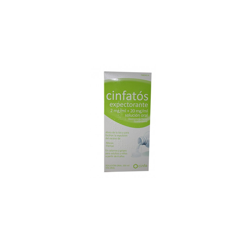 CINFATOS EXPECTORANTE 2 mg/ml + 20 mg/ml SOLUCION ORAL 1 FRASCO 200 ml (PET)
