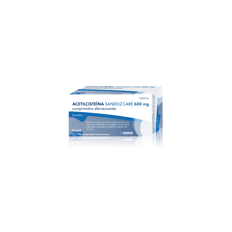 ACETILCISTEINA SANDOZ CARE EFG 600 mg 10 COMPRIMIDOS EFERVESCENTES