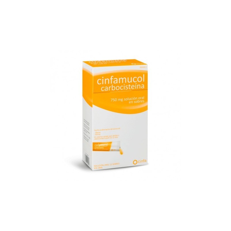 CINFAMUCOL CARBOCISTEINA 750 mg 12 SOBRES SOLUCION ORAL 15 ml