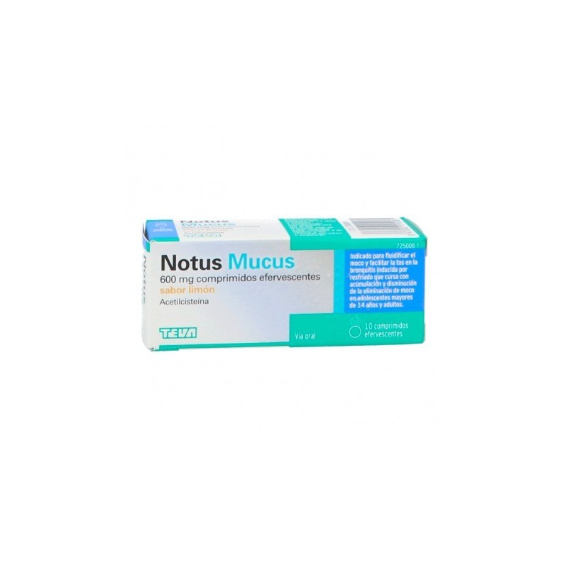 NOTUS MUCUS 600 mg 10 COMPRIMIDOS EFERVESCENTES (SABOR LIMON)