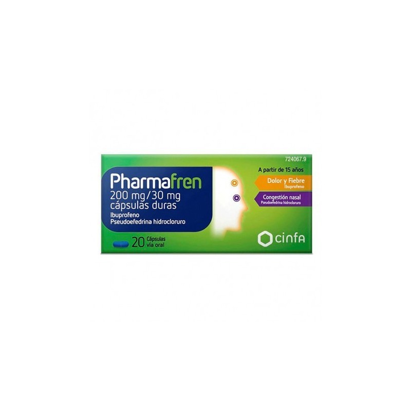 PHARMAFREN 200 mg/30 mg 20 CAPSULAS