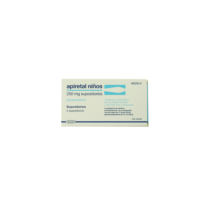 APIRETAL NIÑOS 250 mg 5 SUPOSITORIOS